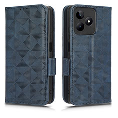 Funda de Cuero Cartera con Soporte Carcasa C02X para Realme C51 Azul