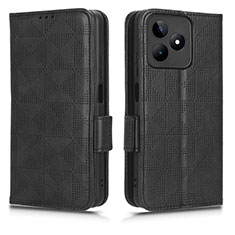 Funda de Cuero Cartera con Soporte Carcasa C02X para Realme C53 India Negro