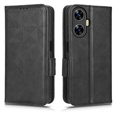 Funda de Cuero Cartera con Soporte Carcasa C02X para Realme C55 Negro