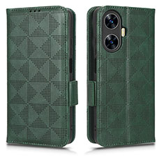 Funda de Cuero Cartera con Soporte Carcasa C02X para Realme C55 Verde