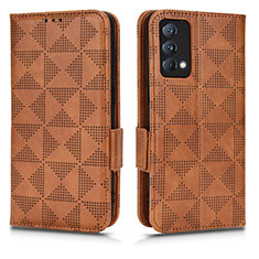 Funda de Cuero Cartera con Soporte Carcasa C02X para Realme GT Master 5G Marron