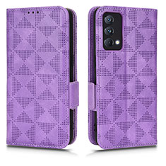 Funda de Cuero Cartera con Soporte Carcasa C02X para Realme GT Master 5G Morado