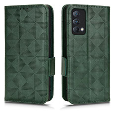 Funda de Cuero Cartera con Soporte Carcasa C02X para Realme GT Master 5G Verde