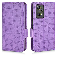 Funda de Cuero Cartera con Soporte Carcasa C02X para Realme GT Neo 3T 5G Morado