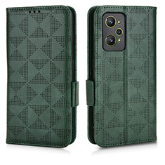 Funda de Cuero Cartera con Soporte Carcasa C02X para Realme GT Neo2 5G Verde