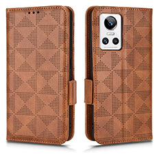 Funda de Cuero Cartera con Soporte Carcasa C02X para Realme GT Neo3 5G Marron