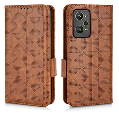 Funda de Cuero Cartera con Soporte Carcasa C02X para Realme GT2 5G Marron