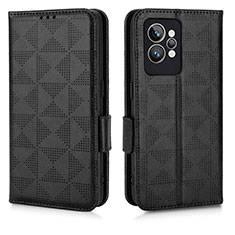 Funda de Cuero Cartera con Soporte Carcasa C02X para Realme GT2 Pro 5G Negro