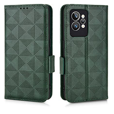 Funda de Cuero Cartera con Soporte Carcasa C02X para Realme GT2 Pro 5G Verde