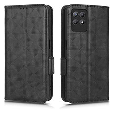 Funda de Cuero Cartera con Soporte Carcasa C02X para Realme Narzo 50 4G Negro