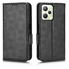 Funda de Cuero Cartera con Soporte Carcasa C02X para Realme Narzo 50A Prime Negro