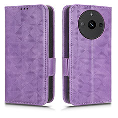 Funda de Cuero Cartera con Soporte Carcasa C02X para Realme Narzo 60 5G Morado