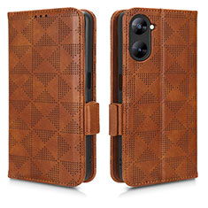 Funda de Cuero Cartera con Soporte Carcasa C02X para Realme Q5x 5G Marron