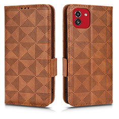 Funda de Cuero Cartera con Soporte Carcasa C02X para Samsung Galaxy A03 Marron