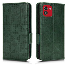 Funda de Cuero Cartera con Soporte Carcasa C02X para Samsung Galaxy A03 Verde