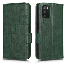 Funda de Cuero Cartera con Soporte Carcasa C02X para Samsung Galaxy A03s Verde