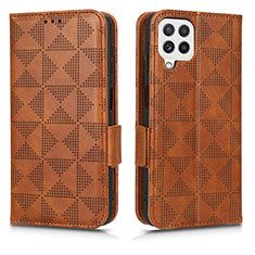 Funda de Cuero Cartera con Soporte Carcasa C02X para Samsung Galaxy A12 5G Marron