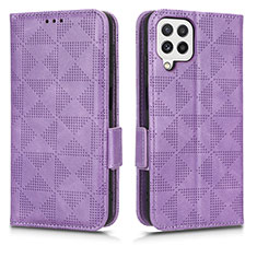 Funda de Cuero Cartera con Soporte Carcasa C02X para Samsung Galaxy A12 5G Morado