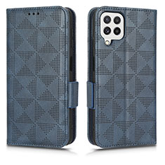 Funda de Cuero Cartera con Soporte Carcasa C02X para Samsung Galaxy A12 Azul