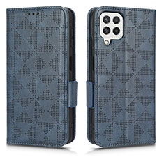 Funda de Cuero Cartera con Soporte Carcasa C02X para Samsung Galaxy A12 Nacho Azul