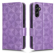 Funda de Cuero Cartera con Soporte Carcasa C02X para Samsung Galaxy A14 5G Morado