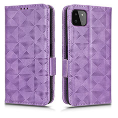 Funda de Cuero Cartera con Soporte Carcasa C02X para Samsung Galaxy A22 5G Morado