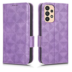 Funda de Cuero Cartera con Soporte Carcasa C02X para Samsung Galaxy A23 4G Morado