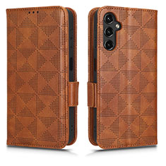 Funda de Cuero Cartera con Soporte Carcasa C02X para Samsung Galaxy Jump3 5G Marron