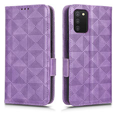 Funda de Cuero Cartera con Soporte Carcasa C02X para Samsung Galaxy M02s Morado