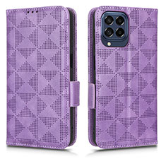 Funda de Cuero Cartera con Soporte Carcasa C02X para Samsung Galaxy M53 5G Morado