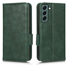 Funda de Cuero Cartera con Soporte Carcasa C02X para Samsung Galaxy S22 5G Verde