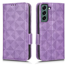 Funda de Cuero Cartera con Soporte Carcasa C02X para Samsung Galaxy S23 Plus 5G Morado