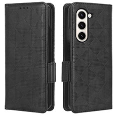 Funda de Cuero Cartera con Soporte Carcasa C02X para Samsung Galaxy Z Fold5 5G Negro