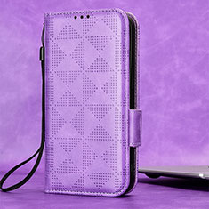 Funda de Cuero Cartera con Soporte Carcasa C02X para Sharp Aquos Sense7 Plus Morado