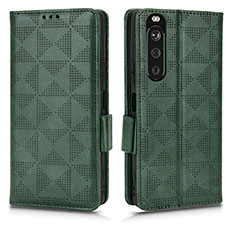 Funda de Cuero Cartera con Soporte Carcasa C02X para Sony Xperia 1 III Verde