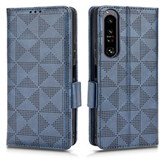 Funda de Cuero Cartera con Soporte Carcasa C02X para Sony Xperia 1 IV Azul