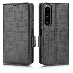 Funda de Cuero Cartera con Soporte Carcasa C02X para Sony Xperia 1 IV Negro