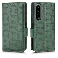 Funda de Cuero Cartera con Soporte Carcasa C02X para Sony Xperia 1 IV Verde