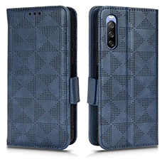 Funda de Cuero Cartera con Soporte Carcasa C02X para Sony Xperia 10 III Azul