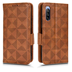 Funda de Cuero Cartera con Soporte Carcasa C02X para Sony Xperia 10 III Lite Marron