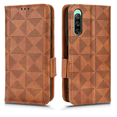 Funda de Cuero Cartera con Soporte Carcasa C02X para Sony Xperia 10 IV Marron