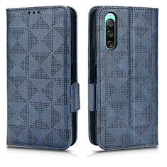 Funda de Cuero Cartera con Soporte Carcasa C02X para Sony Xperia 10 IV SOG07 Azul