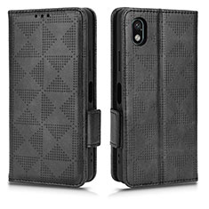 Funda de Cuero Cartera con Soporte Carcasa C02X para Sony Xperia Ace III Negro