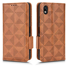 Funda de Cuero Cartera con Soporte Carcasa C02X para Sony Xperia Ace III SO-53C Marron