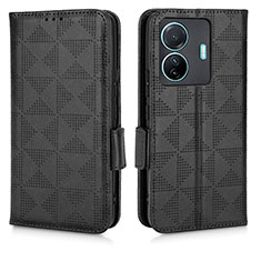 Funda de Cuero Cartera con Soporte Carcasa C02X para Vivo iQOO Z6 Pro 5G Negro