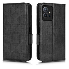 Funda de Cuero Cartera con Soporte Carcasa C02X para Vivo T1 5G India Negro