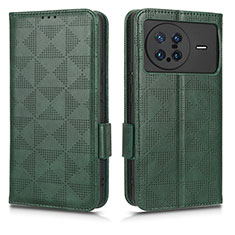 Funda de Cuero Cartera con Soporte Carcasa C02X para Vivo X Note Verde