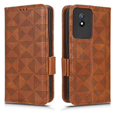 Funda de Cuero Cartera con Soporte Carcasa C02X para Vivo Y02 Marron