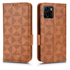 Funda de Cuero Cartera con Soporte Carcasa C02X para Vivo Y10 Marron