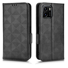 Funda de Cuero Cartera con Soporte Carcasa C02X para Vivo Y10 Negro